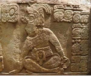 yapboz Maya çizimler oyulmuş bir taş